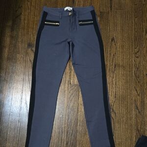 Nicki Minaj Black Stretch Dress Pants with Subtle Silver Button